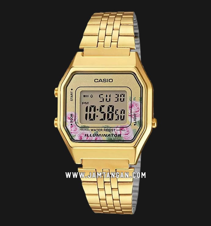 Casio General LA680WGA-4CDF Ladies Digital Dial Gold Stainless Steel Band
