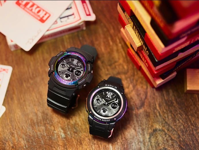 Casio G-Shock Presents Lovers Collection LOV-17B-1ADR Couple Digital Analog Dial Black Resin Strap