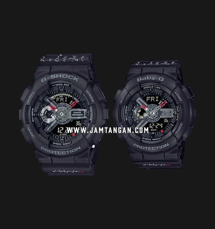Casio G-Shock LOV-21A-1ADR Presents Lovers Collection Digital Analog Dial Black Resin Band