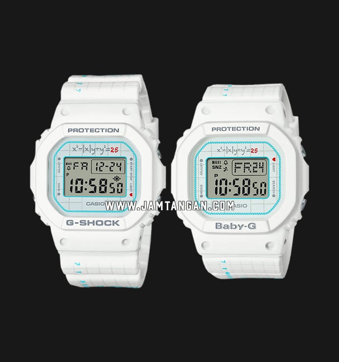 Casio G-Shock LOV-21B-7DR Presents Lovers Collection Digital Dial White Resin Band