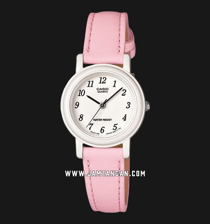 Casio General LQ-139L-4B1DF Ladies White Dial Pink Leather Band