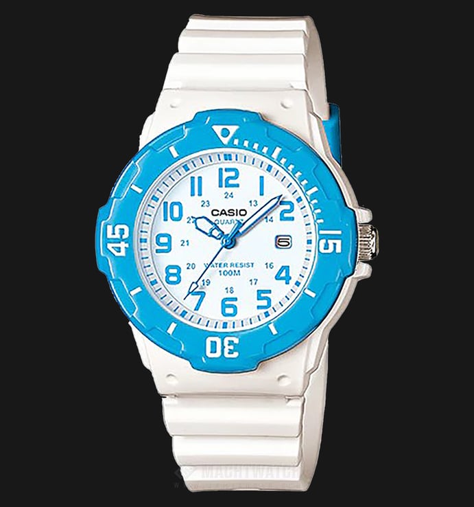 Casio General LRW-200H-2BVDF Water Resistant 100M White Dial White Resin Band