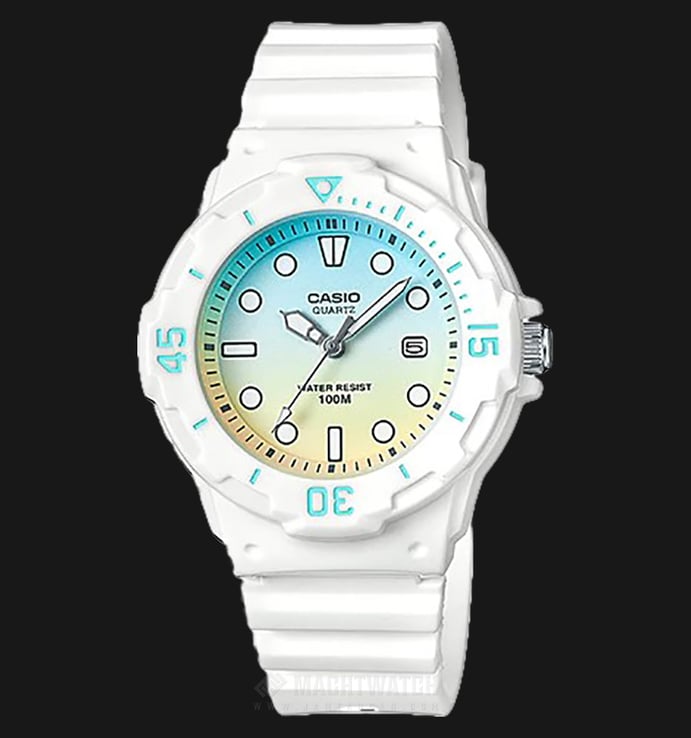 Casio General LRW-200H-2E2VDR Water Resistant 100M Dual Tone Dial White Resin Band