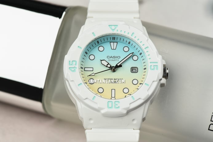 Casio General LRW-200H-2E2VDR Water Resistant 100M Dual Tone Dial White Resin Band