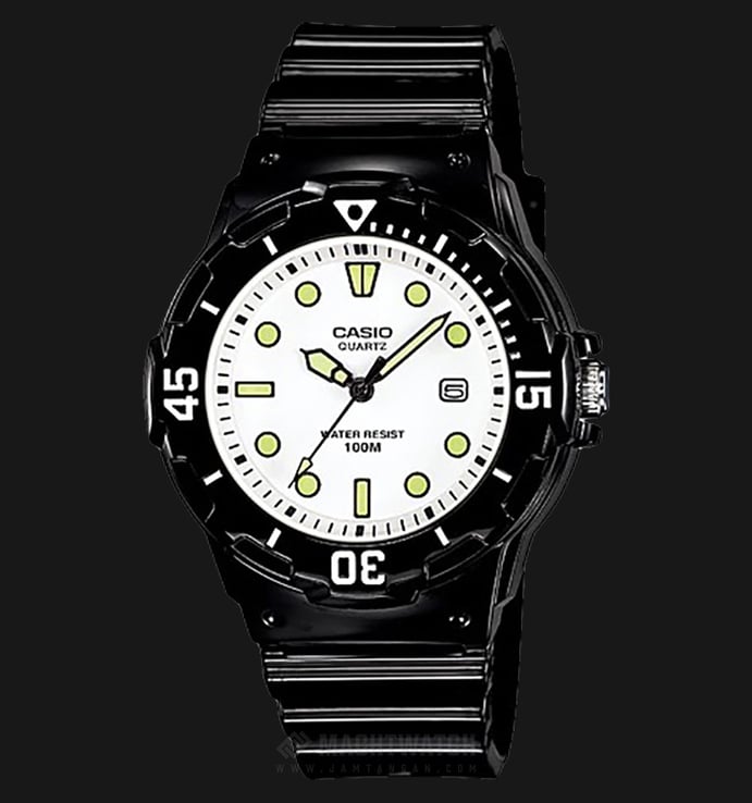 Casio General LRW-200H-7E1VDF Water Resistant 100M White Dial Black Resin Band