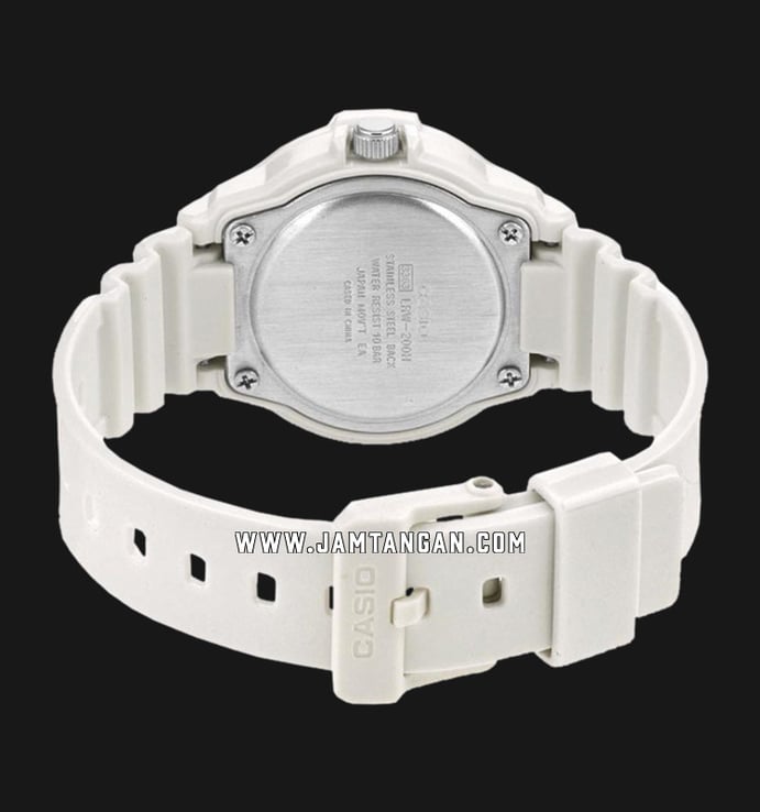 Casio General LRW-200H-7E2VDF Water Resistant 100M Dual Tone Dial White Resin Band