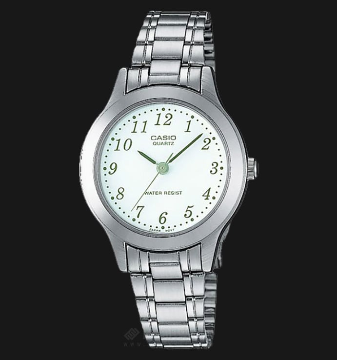Casio General LTP-1128A-7BRDF Enticer Ladies White Dial Stainless Steel