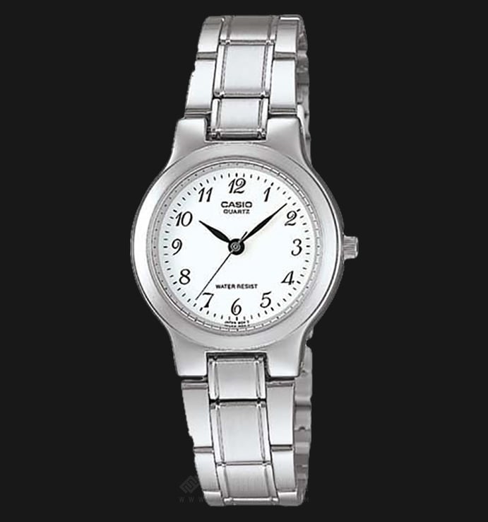 Casio General LTP-1131A-7BRDF Enticer Ladies White Dial Stainless Steel Band