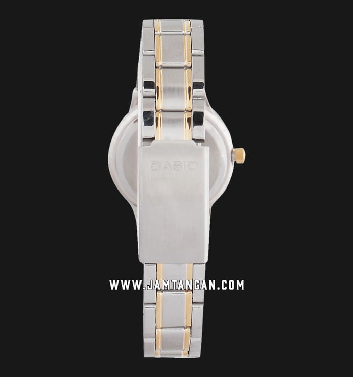 Casio General LTP-1131G-7BRDF Enticer Ladies White Dial Dual Tone Stainless Steel Strap