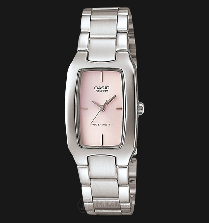 Casio General LTP-1165A-4CDF Enticer Ladies Pink Dial Stainless Steel Band