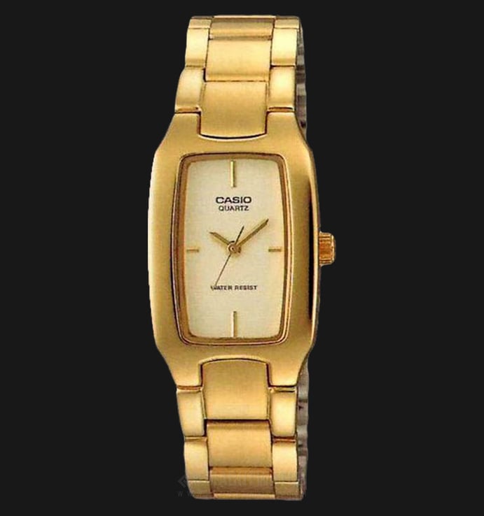 Casio General LTP-1165N-9CRDF Ladies Champagne Dial Gold Stainless Steel Strap