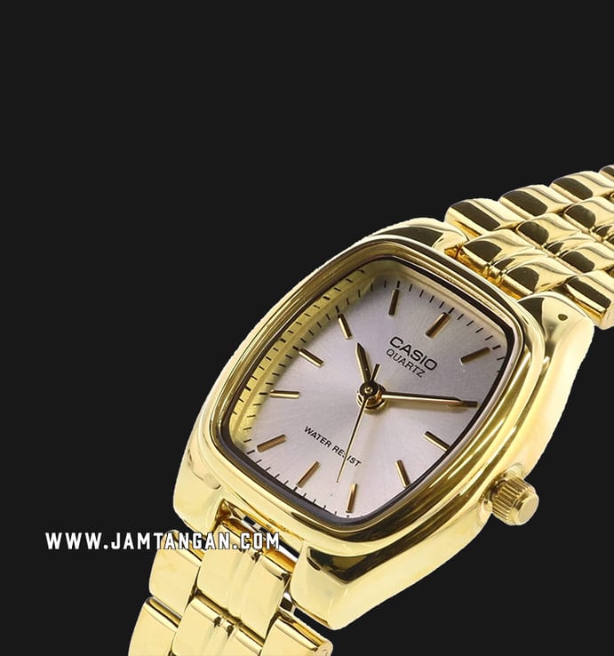 Casio General LTP-1169N-7ARDF Ladies Silver Dial Gold Stainless Steel Band