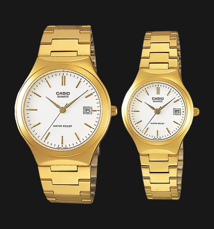 Casio General LTP-1170N-7ARDF_MTP-1170N-7ARDF White Dial Gold Stainless Steel Band