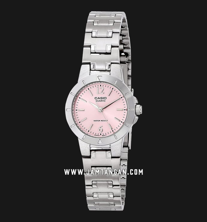 Casio General LTP-1177A-4A1DF Ladies Pink Dial Stainless Steel Band