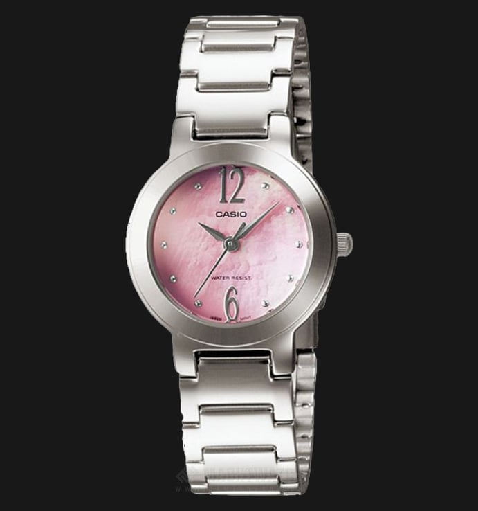 Casio LTP-1191A-4A1DF - Enticer Ladies - Pink Pearl Dial Stainless Steel