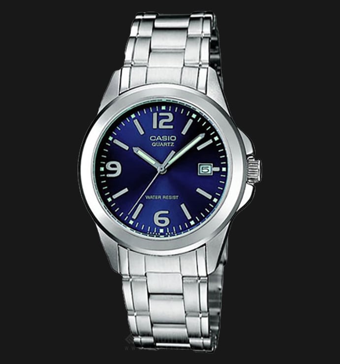 Casio General LTP-1215A-2ADF Enticer Ladies Blue Dial Stainless Steel Band