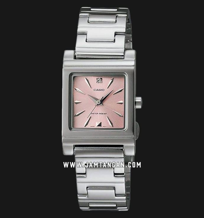 Casio LTP-1237D-4A2DF Enticer Ladies Pink Dial Stainless Steel Strap
