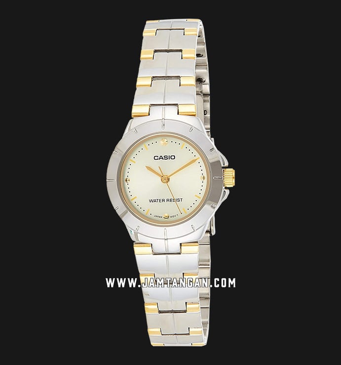 Casio General LTP-1242SG-9CDF Enticer Ladies Champagne Dial Dual Tone Stainless Steel Strap