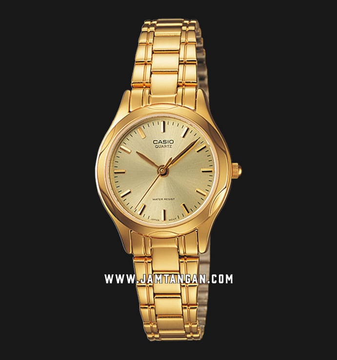 Casio General LTP-1275G-9ADF Enticer Ladies Gold Dial Gold Stainless Steel Strap