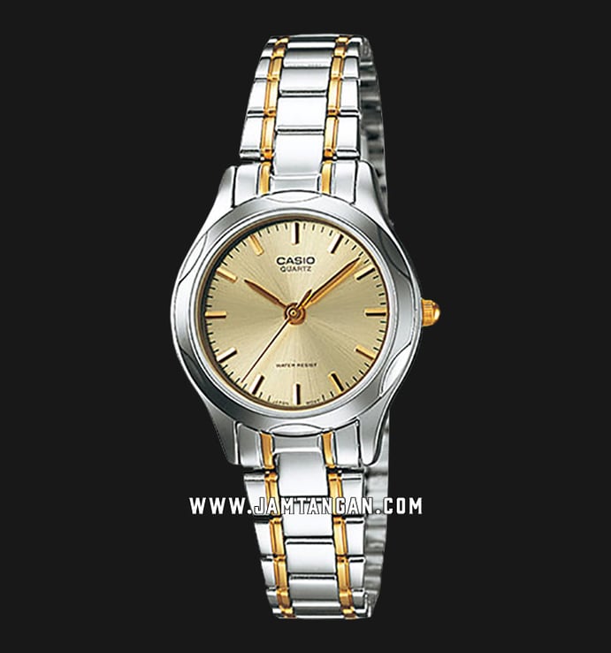 Casio General LTP-1275SG-9ADF Enticer Ladies Gold Dial Dual Tone Stainless Steel Band