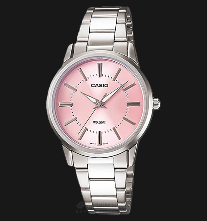 Casio General LTP-1303D-4AVDF Enticer Ladies Pink Dial Stainless Steel Band