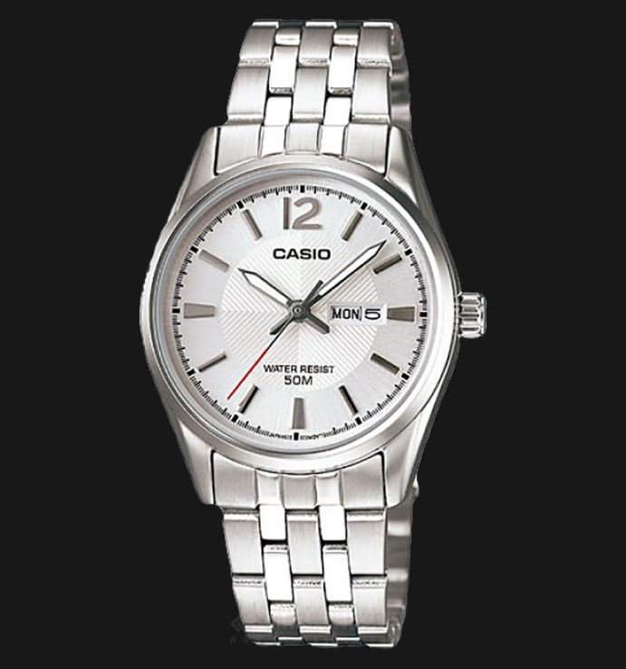 Casio General LTP-1335D-7AVDF Enticer Ladies Silver Dial Stainless Steel Band