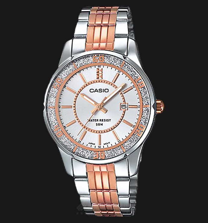 Casio LTP-1358RG-7AVDF - Enticer Ladies - Dual-tone Rose-gold Ion Plated