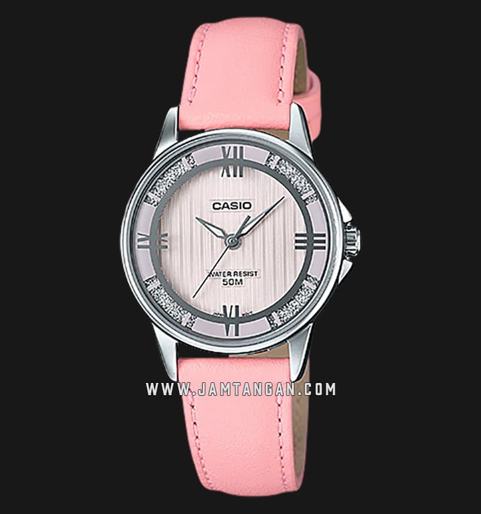 Casio General LTP-1391L-4A2VDF Enticer Ladies Soft Pink Dial Pink Leather Band