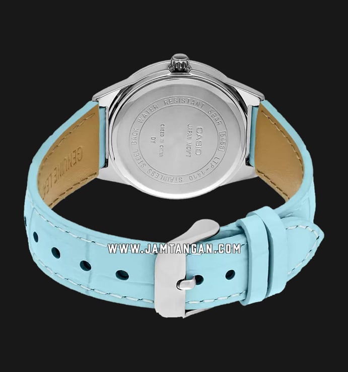 Casio General LTP-1410L-7A2VDF Enticer Ladies Silver Dial Blue Leather Band