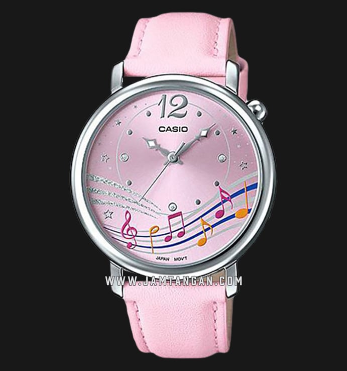 Casio General LTP-E123L-4ADF Ladies Pink Dial Pink Leather Strap
