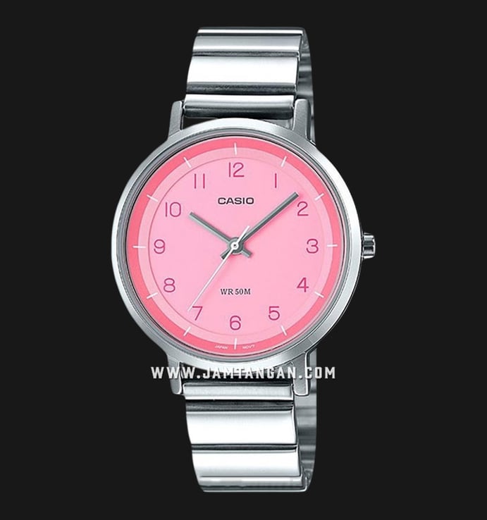 Casio General LTP-E139D-4BVDF Enticer Ladies Pink Dial Stainless Steel Strap