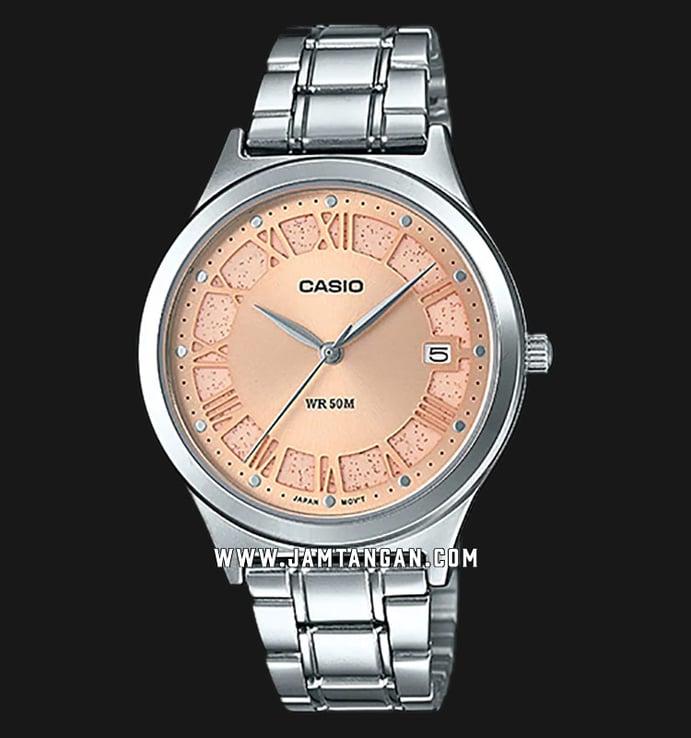 Casio LTP-E141D-9AVDF Enticer Ladies Rose Gold Dial Stainless Steel Strap