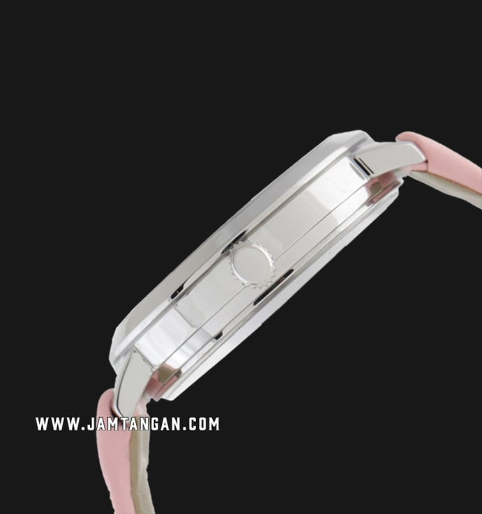 Casio LTP-E153L-4ADF Enticer Ladies Silver Dial Pink Leather Strap