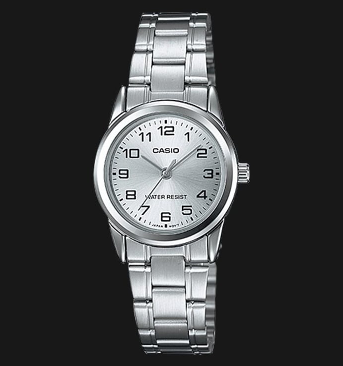 Casio General LTP-V001D-7BUDF Ladies Silver Dial Stainless Steel Band