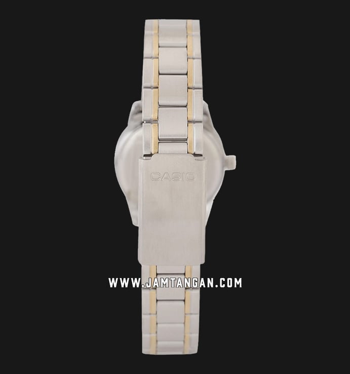 Casio General LTP-V001SG-9BUDF Beige Dial Dual Tone Stainless Steel Band