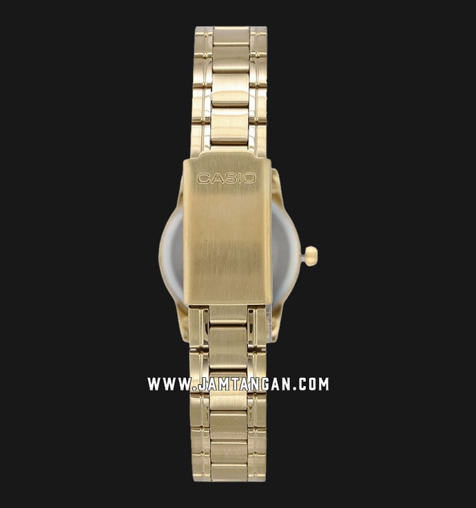 Casio General LTP-V002G-7BUDF White Dial Gold Stainless Steel Band