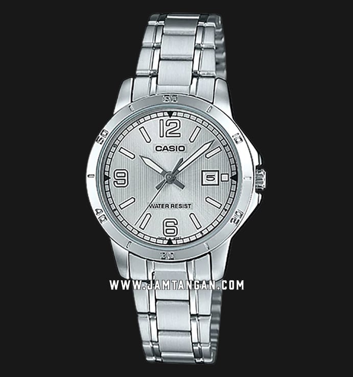 Casio General LTP-V004D-7B2UDF Ladies Silver Dial Stainless Steel Strap