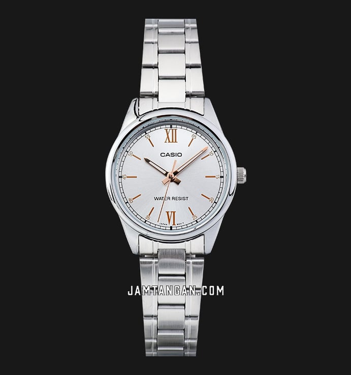 Casio General LTP-V005D-7B2UDF Analog Ladies Silver Dial Stainless Steel Band