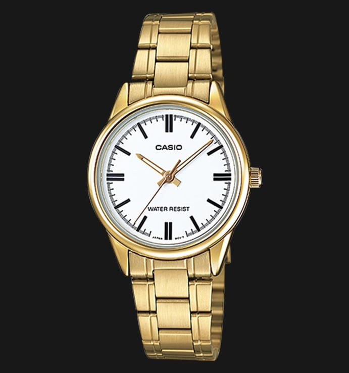 Casio General LTP-V005G-7AUDF White Dial Gold Tone Stainless Steel Strap
