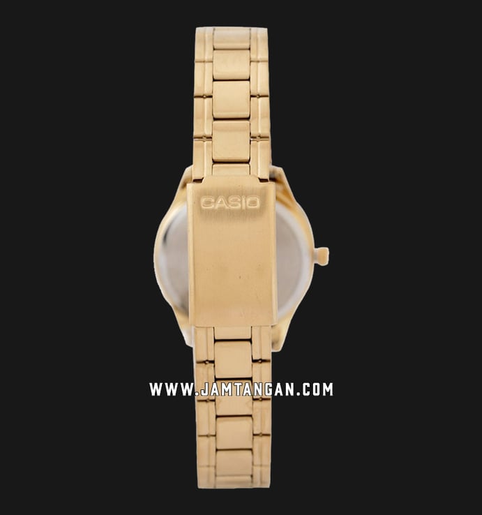 Casio General LTP-V005G-7BUDF Ladies White Dial Gold Stainless Steel Band