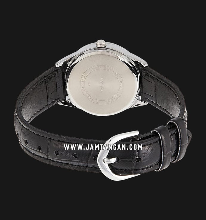 Casio General LTP-V005L-7B2UDF Analog Ladies White Dial Black Leather Band