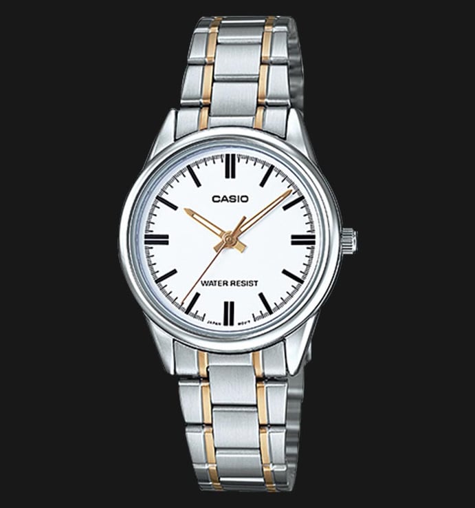 Casio General LTP-V005SG-7AUDF White Dial Dual Tone Stainless Steel Band