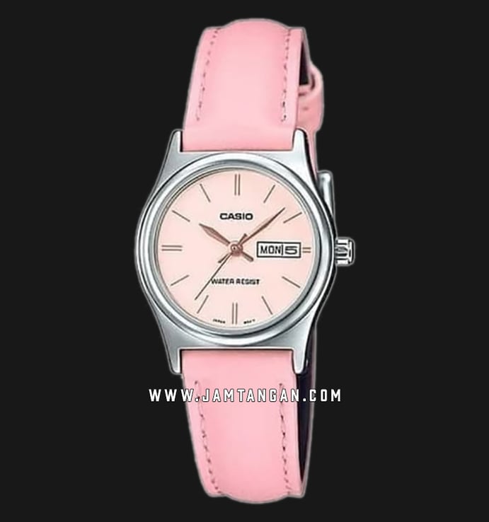 Casio General LTP-V006L-4BUDF Pink Dial Pink Leather Band