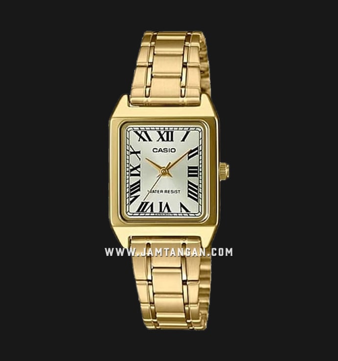 Casio General LTP-V007G-9BUDF Ladies White Dial Gold Stainless Steel Band