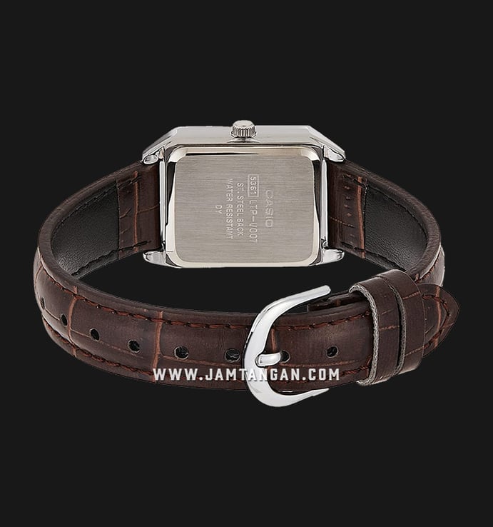 Casio General LTP-V007L-7B2UDF White Dial Brown Leather Band