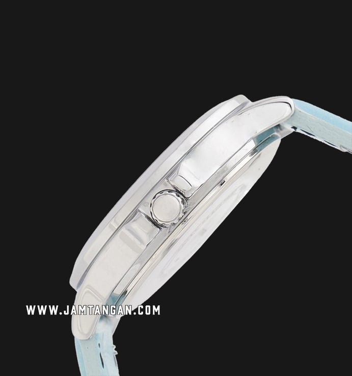 Casio General LTP-V300L-2AUDF Enticer Ladies Silver Dial Blue Leather Strap