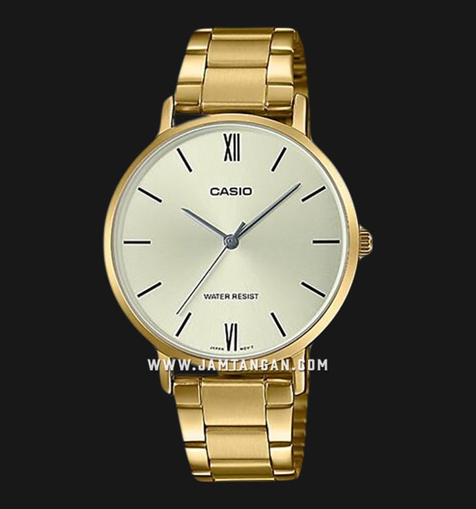 Casio General LTP-VT01G-9BUDF Ladies Light Gold Dial Gold Tone Stainless Steel Band