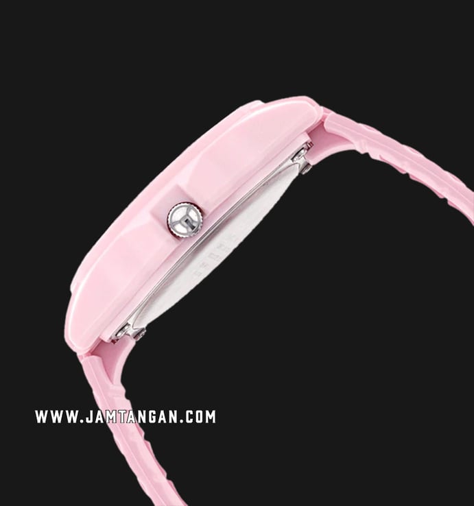Casio LX-500H-4E4VDF Ladies Analog Silver Dial Pink Resin Strap