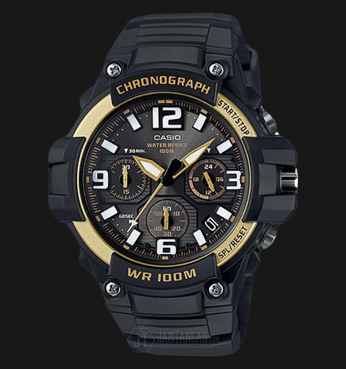Casio General MCW-100H-9A2VDF 100M Water Resistant Black Dial Black Rubber Band