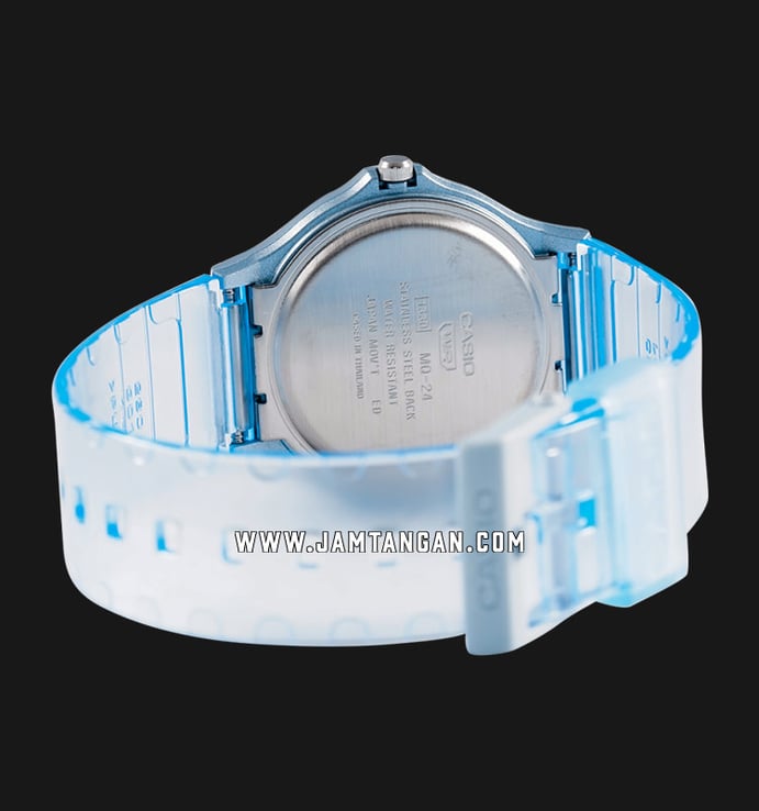 Casio Standard MQ-24S-2BDF Pop Light Blue Dial Blue Transparent Resin Band